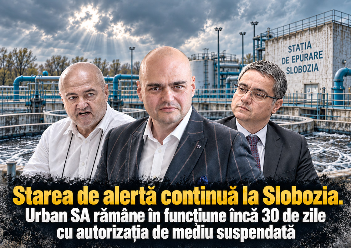 Starea de alertă instituită pe fondul crizei de mediu generate de funcționarea sistemului de apă, canalizare și epurare va continua pentru încă 30 de zile în municipiul Slobozia și în comunele Scânteia, Ciulnița, Cosâmbești și Mărculești, împreună cu satele aparținătoare.